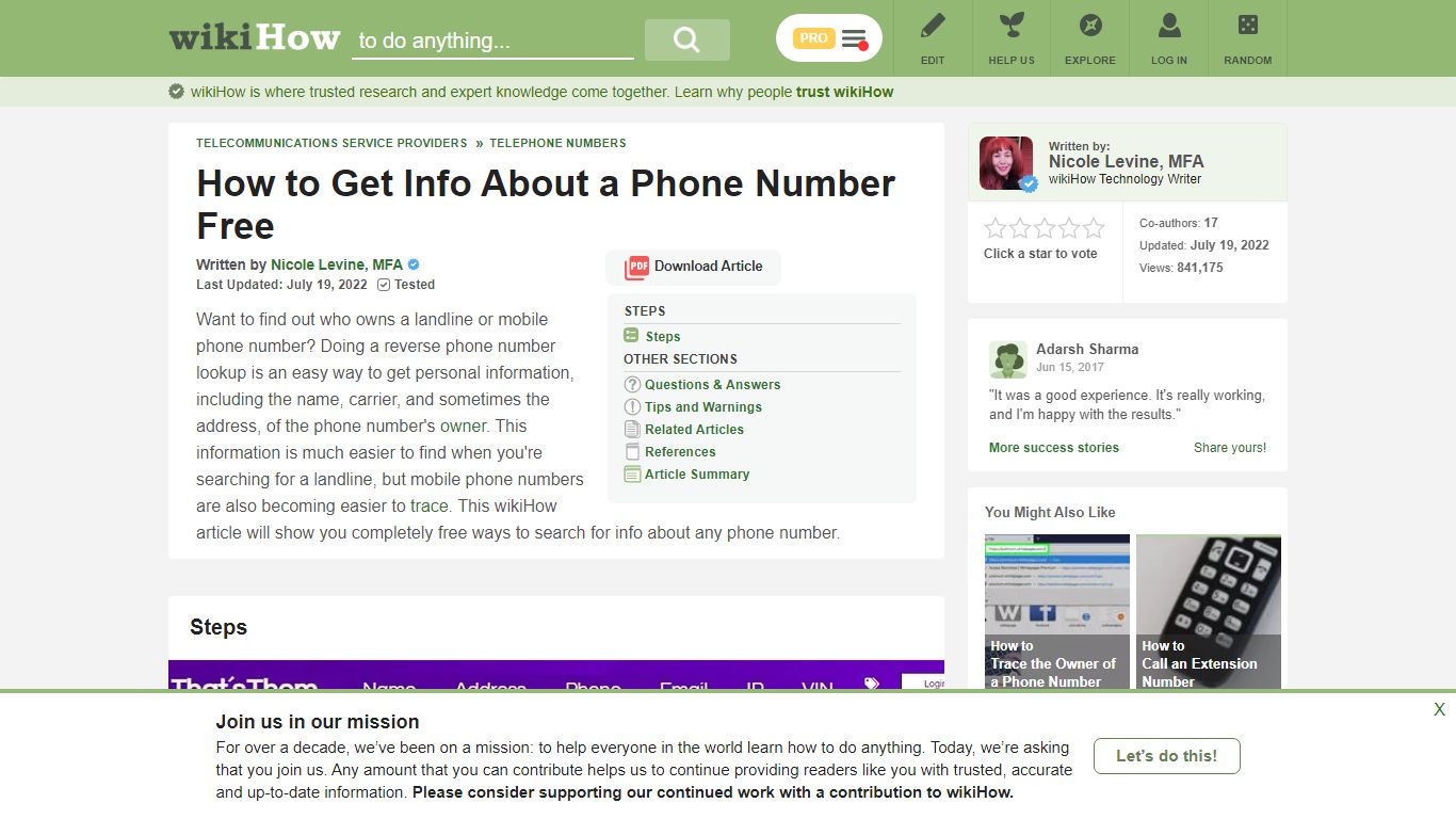 How to Get Info About a Phone Number Free: 5 Steps (with ... - wikiHow